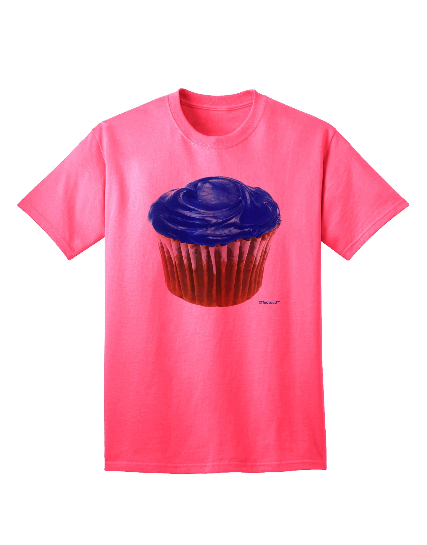 Stunning Oversized Azure Cupcake Tee for Adults by TooLoud-Mens T-shirts-TooLoud-Neon-Pink-Small-Davson Sales