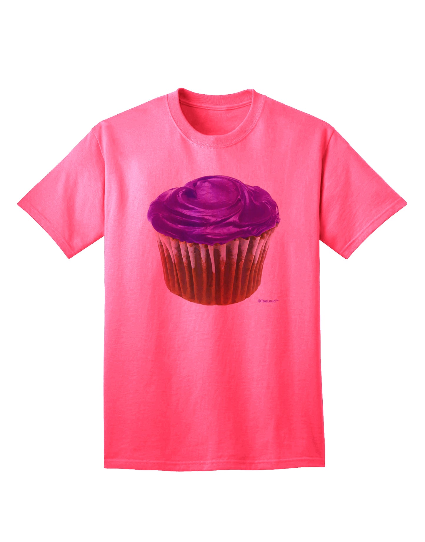 Stunning Oversized Lavender Cupcake Tee for Adults by TooLoud-Mens T-shirts-TooLoud-Neon-Pink-Small-Davson Sales