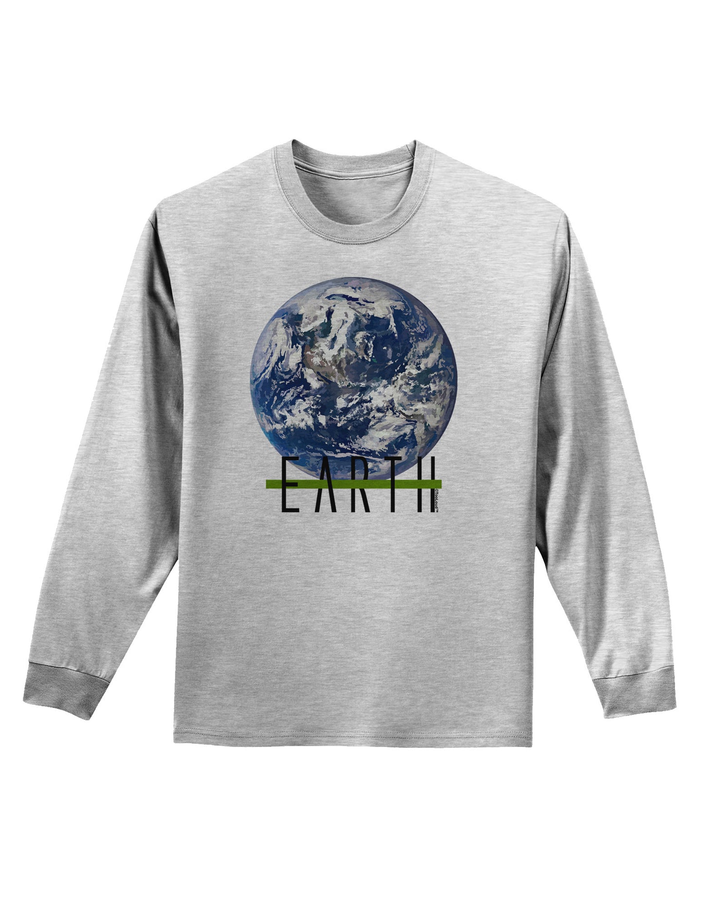 Planet Earth Text Adult Long Sleeve Shirt-Long Sleeve Shirt-TooLoud-AshGray-Small-Davson Sales