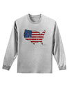 United States Cutout - American Flag Distressed Adult Long Sleeve Shirt by TooLoud-Long Sleeve Shirt-TooLoud-AshGray-Small-Davson Sales