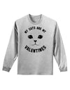 My Cats are my Valentines Adult Long Sleeve Shirt by-Long Sleeve Shirt-TooLoud-AshGray-Small-Davson Sales