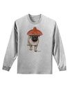 Pug Dog with Pink Sombrero Adult Long Sleeve Shirt by TooLoud-Long Sleeve Shirt-TooLoud-AshGray-Small-Davson Sales