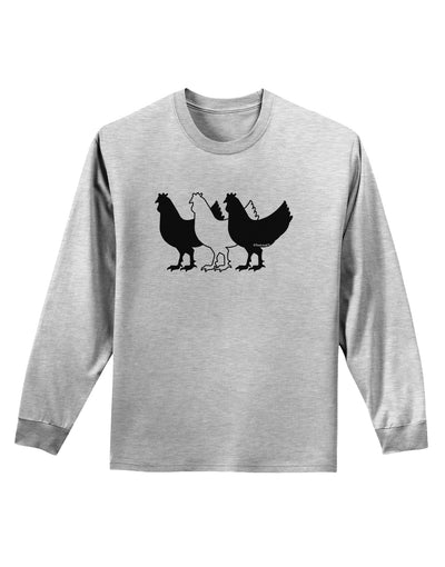 Three French Hens Adult Long Sleeve Shirt-Long Sleeve Shirt-TooLoud-AshGray-Small-Davson Sales