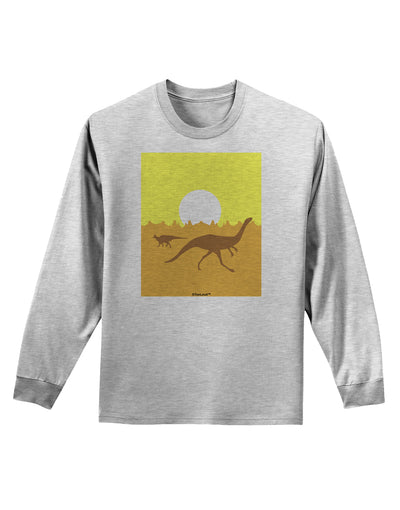 Jurassic Dinosaur Sunrise Adult Long Sleeve Shirt by TooLoud-Long Sleeve Shirt-TooLoud-AshGray-Small-Davson Sales