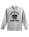 Personalized Birthday Girl Cupcake -Customizable- Name Adult Long Sleeve Shirt-Long Sleeve Shirt-TooLoud-AshGray-Small-Davson Sales