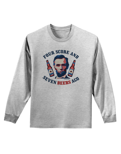 Seven Beers Ago - Lincoln Adult Long Sleeve Shirt-Long Sleeve Shirt-TooLoud-AshGray-Small-Davson Sales