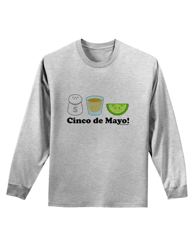 Cinco de Mayo Design - Salt Tequila Lime Adult Long Sleeve Shirt by TooLoud-Long Sleeve Shirt-TooLoud-AshGray-Small-Davson Sales