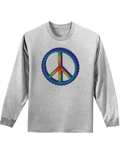 Rainbow Peace Adult Long Sleeve Shirt-Long Sleeve Shirt-TooLoud-AshGray-Small-Davson Sales