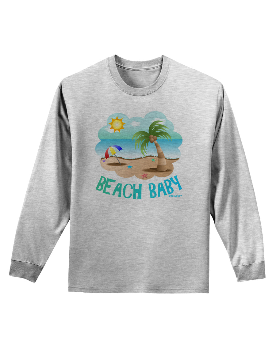 Fun Summer Beach Scene - Beach Baby Adult Long Sleeve Shirt by TooLoud-Long Sleeve Shirt-TooLoud-White-Small-Davson Sales