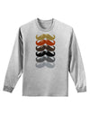 Natural Mustache Rainbow Adult Long Sleeve Shirt-Long Sleeve Shirt-TooLoud-AshGray-Small-Davson Sales