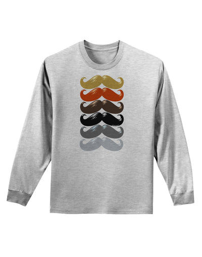 Natural Mustache Rainbow Adult Long Sleeve Shirt-Long Sleeve Shirt-TooLoud-AshGray-Small-Davson Sales