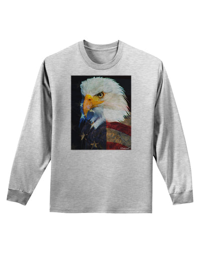 Patriotic Bald Eagle - American Flag Adult Long Sleeve Shirt by TooLoud-Long Sleeve Shirt-TooLoud-AshGray-Small-Davson Sales