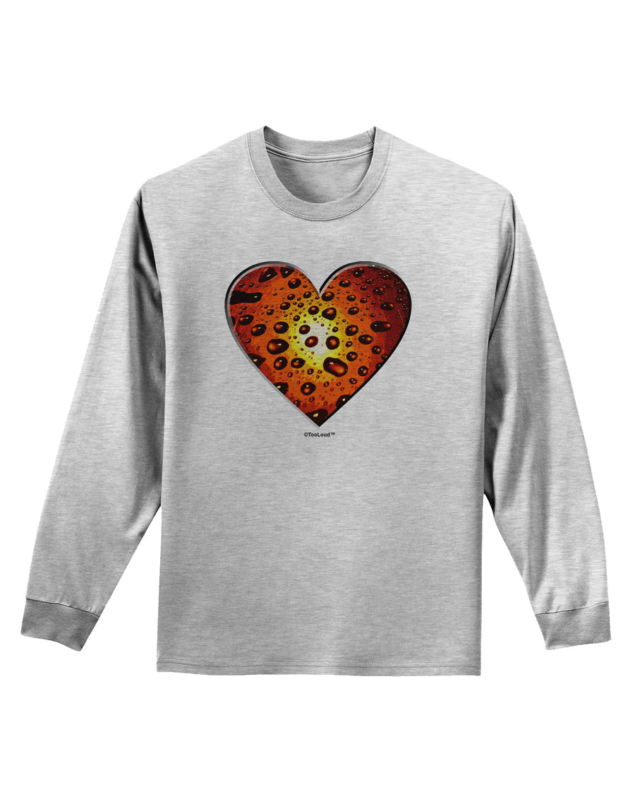 Water Droplet Heart Orange Adult Long Sleeve Shirt by TooLoud-Long Sleeve Shirt-TooLoud-White-Small-Davson Sales