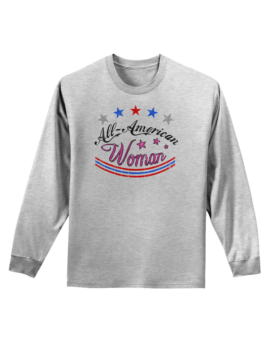 All-American Woman Adult Long Sleeve Shirt-Long Sleeve Shirt-TooLoud-White-Small-Davson Sales