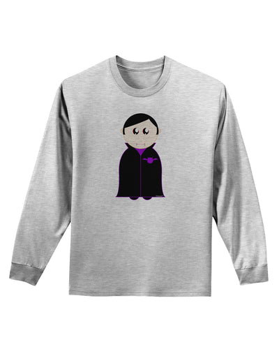 Cute Vampire Boy Halloween Adult Long Sleeve Shirt-Long Sleeve Shirt-TooLoud-AshGray-Small-Davson Sales