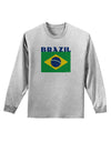 Brazil Flag Adult Long Sleeve Shirt-Long Sleeve Shirt-TooLoud-AshGray-Small-Davson Sales