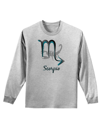 Scorpio Symbol Adult Long Sleeve Shirt-Long Sleeve Shirt-TooLoud-AshGray-Small-Davson Sales