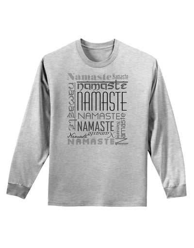 Namaste Rectangle Adult Long Sleeve Shirt-Long Sleeve Shirt-TooLoud-AshGray-Small-Davson Sales