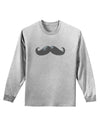 Big Gray Mustache Adult Long Sleeve Shirt-Long Sleeve Shirt-TooLoud-AshGray-Small-Davson Sales