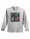 Three Wolves Howling - Pop-Art #2 Adult Long Sleeve Shirt by TooLoud-Long Sleeve Shirt-TooLoud-AshGray-Small-Davson Sales