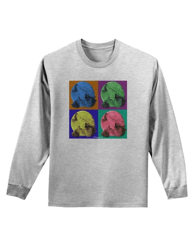 Three Wolves Howling - Pop-Art #2 Adult Long Sleeve Shirt by TooLoud-Long Sleeve Shirt-TooLoud-AshGray-Small-Davson Sales