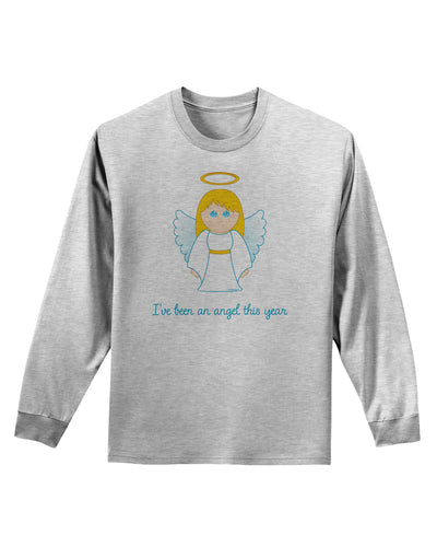 I've Been An Angel This Year Cute Christmas Angel Adult Long Sleeve Shirt-Long Sleeve Shirt-TooLoud-AshGray-Small-Davson Sales