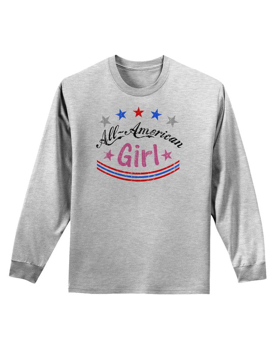 All-American Girl Adult Long Sleeve Shirt-Long Sleeve Shirt-TooLoud-White-Small-Davson Sales