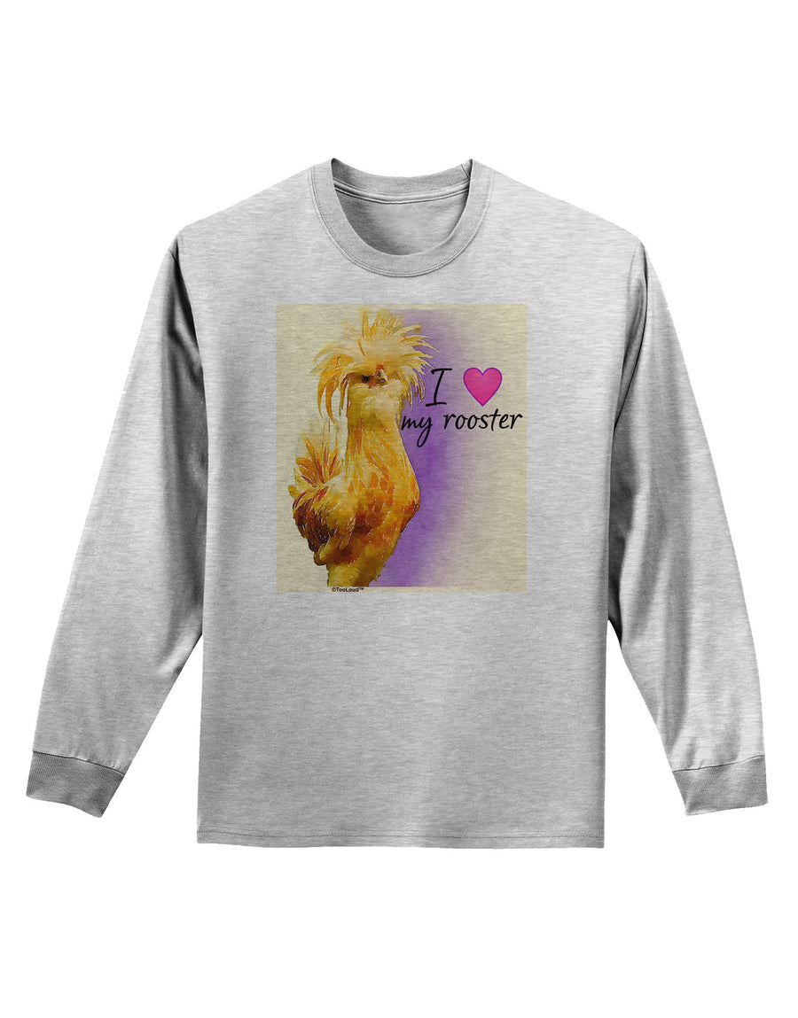 I Heart My Rooster Adult Long Sleeve Shirt-Long Sleeve Shirt-TooLoud-White-Small-Davson Sales