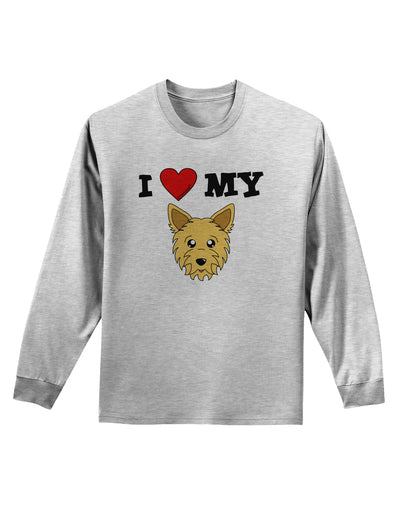 I Heart My - Cute Yorkshire Terrier Yorkie Dog Adult Long Sleeve Shirt by TooLoud-Long Sleeve Shirt-TooLoud-AshGray-Small-Davson Sales