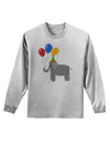 Cute Elephant with Balloons Adult Long Sleeve Shirt-Long Sleeve Shirt-TooLoud-AshGray-Small-Davson Sales