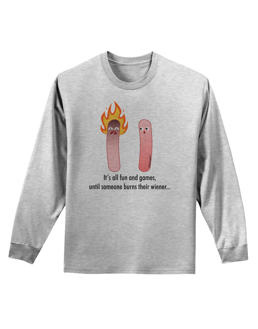 It's All Fun and Games - Wiener Adult Long Sleeve Shirt by TooLoud-Long Sleeve Shirt-TooLoud-White-Small-Davson Sales