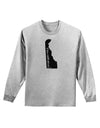 Delaware - United States Shape Adult Long Sleeve Shirt by TooLoud-Long Sleeve Shirt-TooLoud-AshGray-Small-Davson Sales