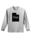 Utah - United States Shape Adult Long Sleeve Shirt by TooLoud-Long Sleeve Shirt-TooLoud-AshGray-Small-Davson Sales