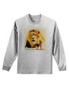 Lion Watercolor 4 Adult Long Sleeve Shirt-Long Sleeve Shirt-TooLoud-AshGray-Small-Davson Sales