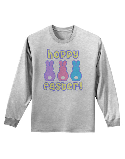 Three Easter Bunnies - Hoppy Easter Adult Long Sleeve Shirt by TooLoud-Long Sleeve Shirt-TooLoud-AshGray-Small-Davson Sales