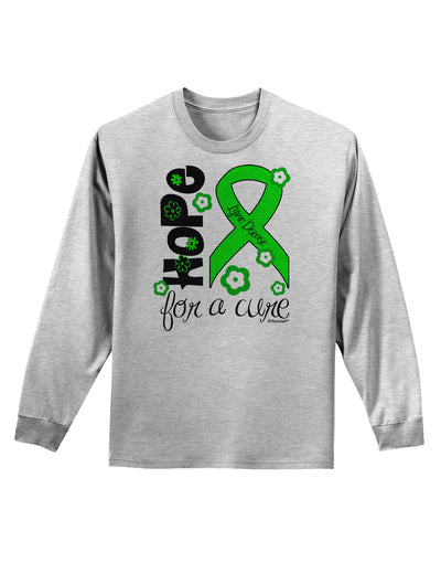 Hope for a Cure - Lime Green Ribbon Lyme Disease - Flowers Adult Long Sleeve Shirt-Long Sleeve Shirt-TooLoud-AshGray-Small-Davson Sales