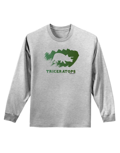 Jurassic Triceratops Design Adult Long Sleeve Shirt by TooLoud-Long Sleeve Shirt-TooLoud-AshGray-Small-Davson Sales