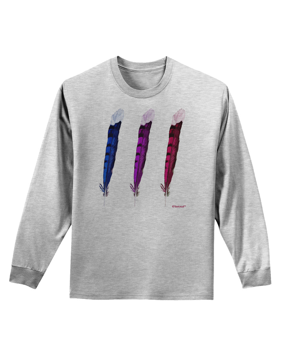 Graphic Feather Design - Feather Trio Adult Long Sleeve Shirt by TooLoud-Long Sleeve Shirt-TooLoud-White-Small-Davson Sales