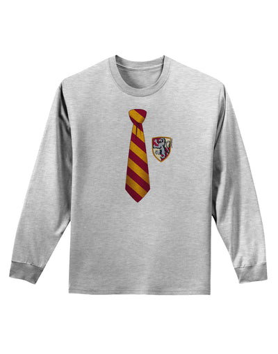 Wizard Tie Red and Yellow Adult Long Sleeve Shirt-Long Sleeve Shirt-TooLoud-AshGray-Small-Davson Sales