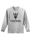 Trident of Poseidon with Text - Greek Mythology Adult Long Sleeve Shirt by TooLoud-Long Sleeve Shirt-TooLoud-AshGray-Small-Davson Sales