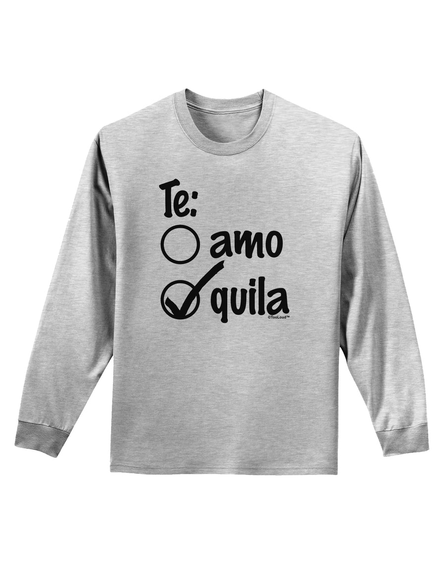 Tequila Checkmark Design Adult Long Sleeve Shirt by TooLoud-Long Sleeve Shirt-TooLoud-White-Small-Davson Sales
