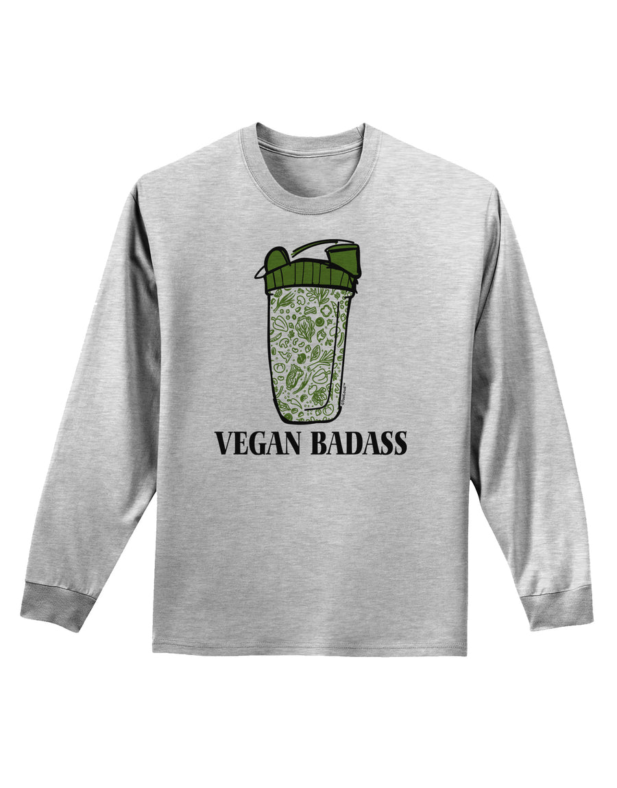 Vegan Badass Blender Bottle Adult Long Sleeve Shirt-Long Sleeve Shirt-TooLoud-White-Small-Davson Sales