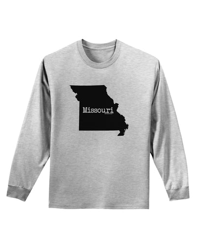 Missouri - United States Shape Adult Long Sleeve Shirt-Long Sleeve Shirt-TooLoud-AshGray-Small-Davson Sales