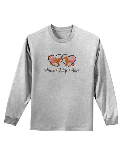 Rescue Adopt Love Adult Long Sleeve Shirt-Long Sleeve Shirt-TooLoud-AshGray-Small-Davson Sales