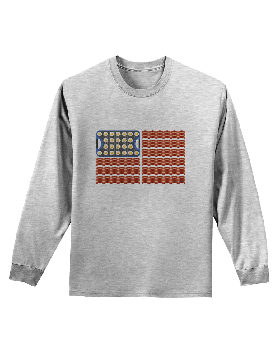 American Breakfast Flag - Bacon and Eggs Adult Long Sleeve Shirt-Long Sleeve Shirt-TooLoud-White-Small-Davson Sales