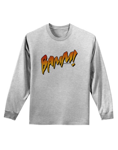 Onomatopoeia BAMM Adult Long Sleeve Shirt-Long Sleeve Shirt-TooLoud-AshGray-Small-Davson Sales