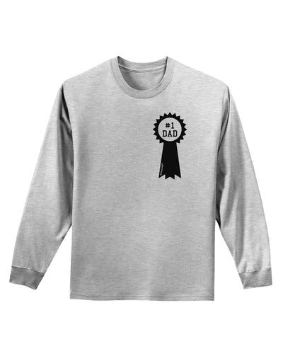 Number One Dad Award Ribbon Adult Long Sleeve Shirt-Long Sleeve Shirt-TooLoud-AshGray-Small-Davson Sales