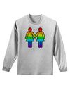 Rainbow Lesbian Women Holding Hands Adult Long Sleeve Shirt-Long Sleeve Shirt-TooLoud-AshGray-Small-Davson Sales