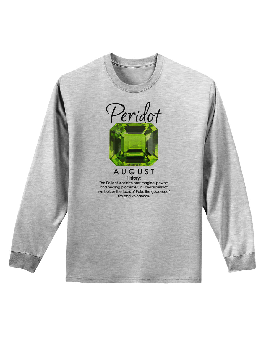 Birthstone Peridot Adult Long Sleeve Shirt-Long Sleeve Shirt-TooLoud-White-Small-Davson Sales