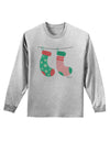 Cute Mr and Mr Christmas Couple Stockings Adult Long Sleeve Shirt by TooLoud-Long Sleeve Shirt-TooLoud-AshGray-Small-Davson Sales